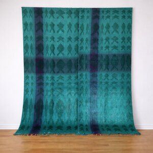 Vintage Hand Loomed Natural Window Covering Curtain 2 Panels 46"x106" Boho Woven